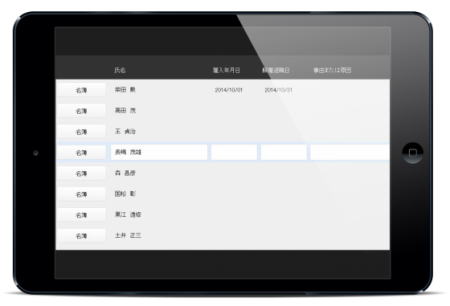 iPhoneで労働者名簿
